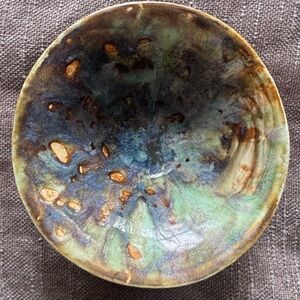 Handcrafted HandMade Craft Ceramic Porcelain Bowl Multicolor Home Decor Art Blue